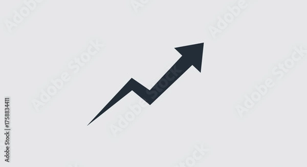 Fototapeta Stylish zigzag arrow pointing upwards, symbolizing growth and positive trends