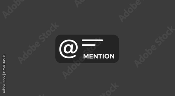 Fototapeta Symbol for mentioning usernames on social media platforms and applications