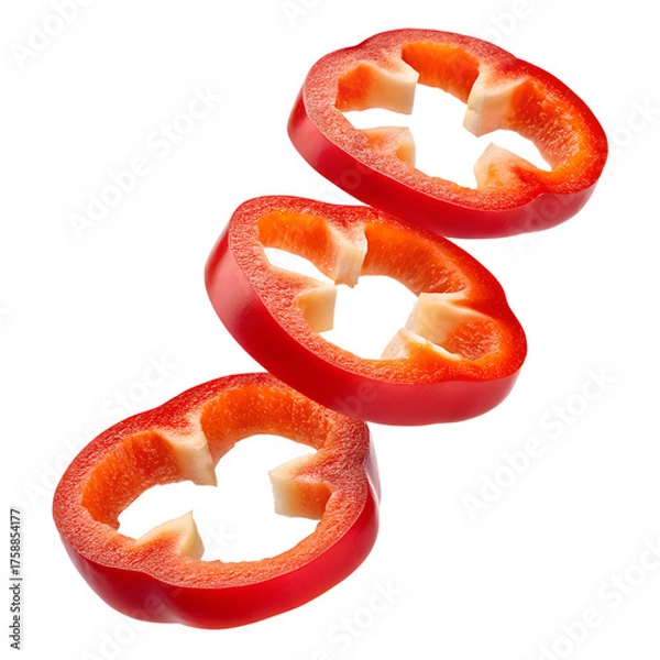 Fototapeta red pepper isolated on transparent white background clipping path