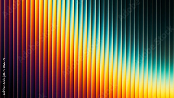 Fototapeta Summer heat glows through fractal glass. Vivid sunset gradient radiates warmth and energy. Bright summer sunset captured in glowing glass lines. Fractal glass design with sunset magic and golden light