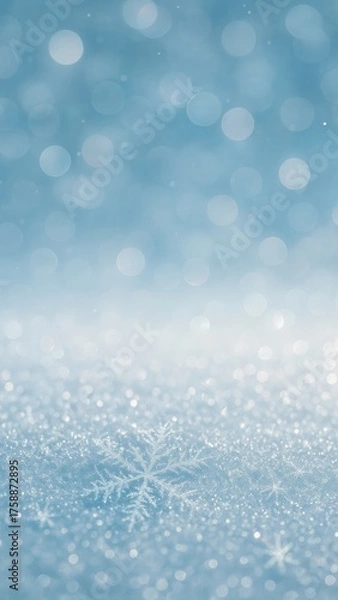 Fototapeta Sparkling snowflakes with bokeh effect mobile wallpaper