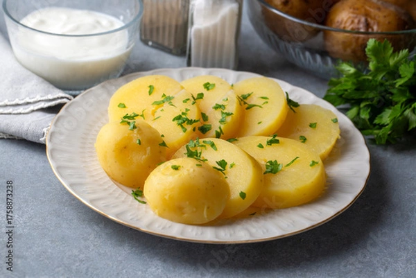 Obraz A plate of boiled potatoes