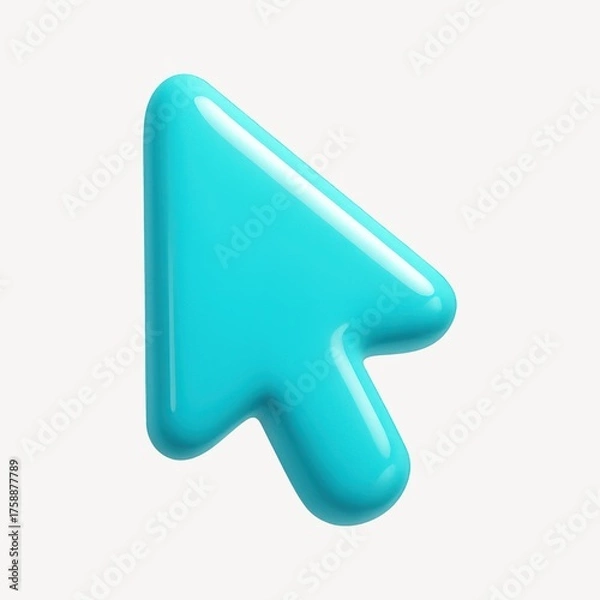 Fototapeta Glossy blue 3D cursor icon