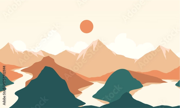 Obraz Minimalist mountain landscape...