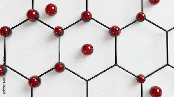 Obraz Abstract representation of a molecule structure, showcasing interconnectedness and scientific principles