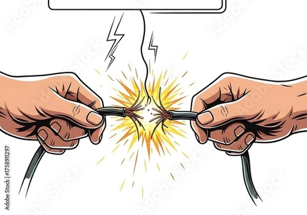 Obraz Electricity Shock Hazard Image.