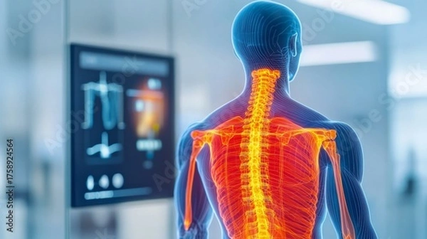 Fototapeta Anatomy Scan Human Spine, Back and X-ray Images , Anatomy , Spine