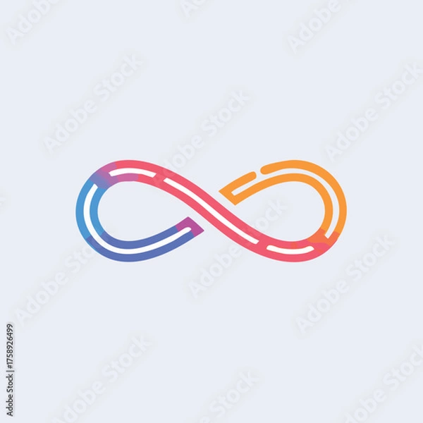 Obraz Colorful Gradient Infinity Symbol on Light Background