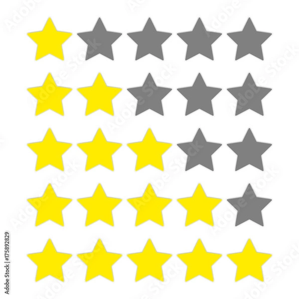 Fototapeta Vector star rate with shadow