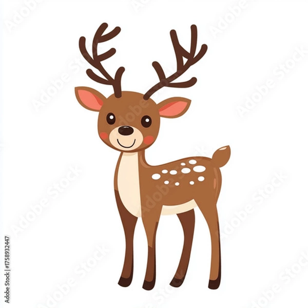 Obraz christmas reindeer with red ribbon