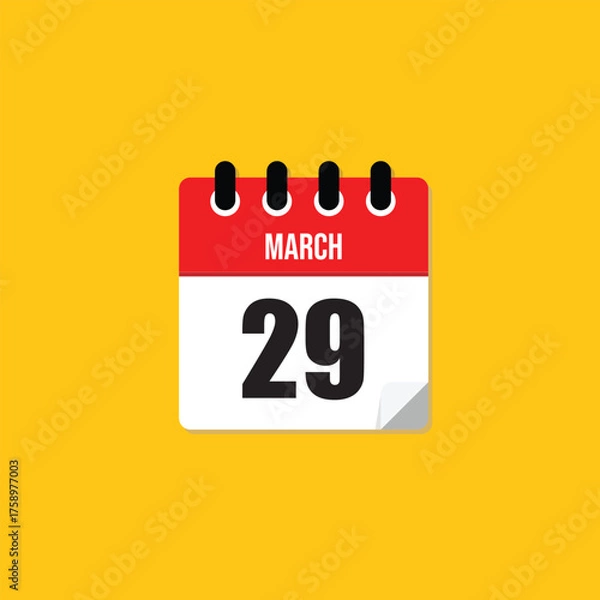Obraz March 29 Calendar Date Reminder