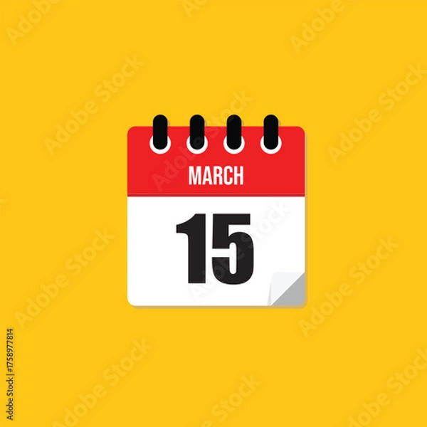 Fototapeta March 15 Calendar Icon