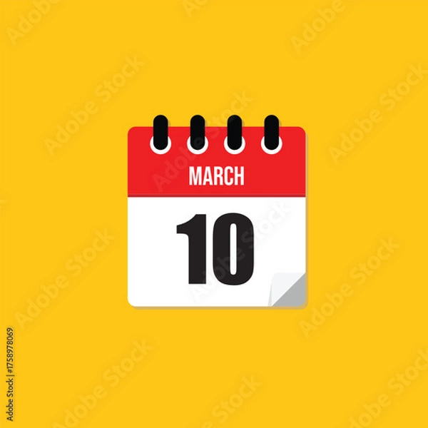 Fototapeta March 10th Calendar