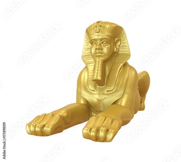 Obraz Golden Egyptian Sphinx Statue Isolated