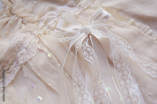 Obraz wedding dress, part of women's outfit for the wedding or another festive event with embroidery, lace and beads