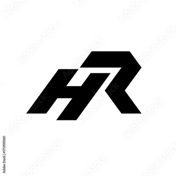 Fototapeta Monogram Initial Letter HR Logo. Creative Logotype design for business or company identity.