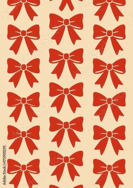 Fototapeta Charming red bow pattern