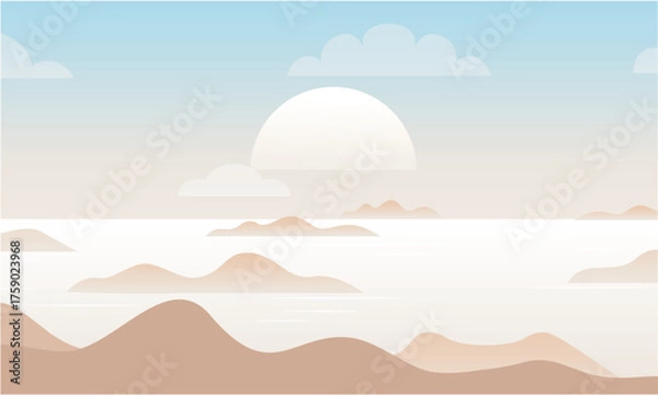 Fototapeta Minimalist Desert Landscape w...