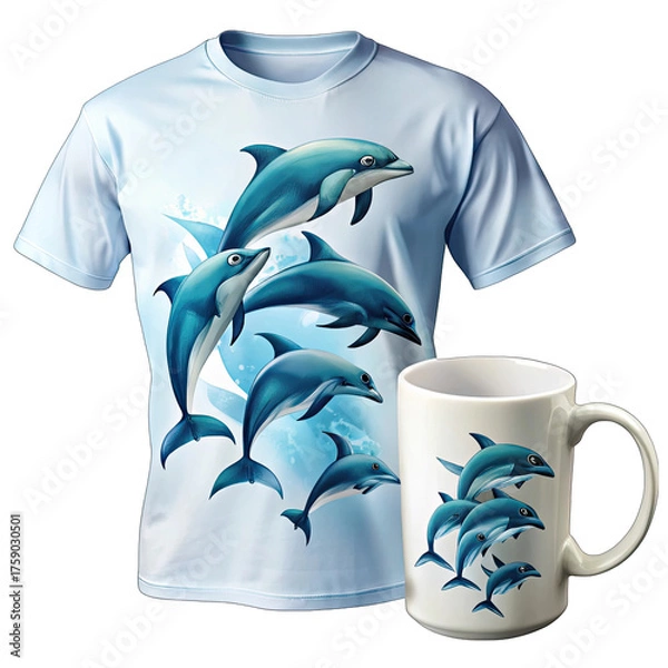 Obraz blue tea cup with teapot