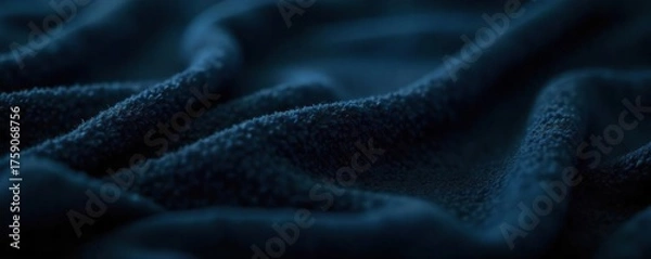 Obraz Luxurious Black Plush Textile Deep Shadows & Soft Texture Evoking Restful Sleep and Comfort, Ideal for Sleep Products and Calming Imagery