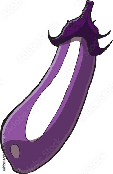 Fototapeta なす　イラスト　カラー