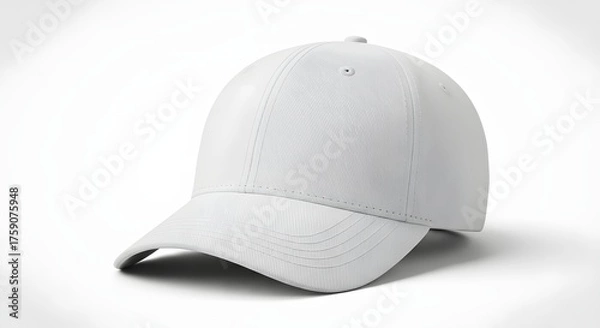 Fototapeta Minimalist Baseball Cap: This image features a crisp and clean baseball cap, ready to be customized and worn. The design is simple, focused, and adaptable to various styles.