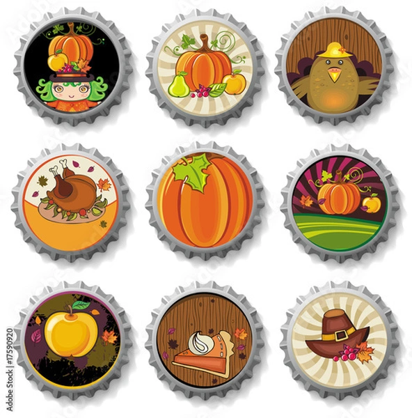 Obraz Thanksgiving bottle caps