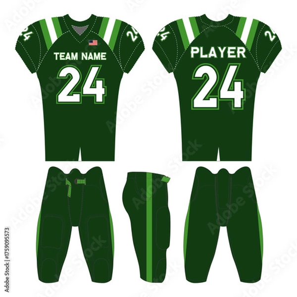 Fototapeta American football jersey design and versatile sports uniform graphics — perfect for all teamwear styles. Ideal for athletic, fashion, and casual apparel projects.