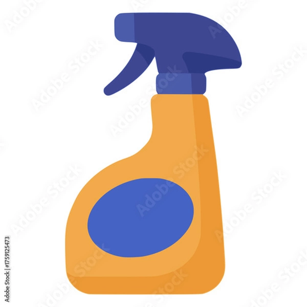 Fototapeta bottle spray cleaner liquid flat color vector illustration template design