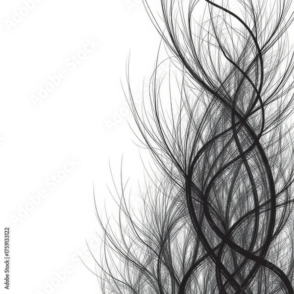 Fototapeta Abstract black lines create flowing, dynamic pattern