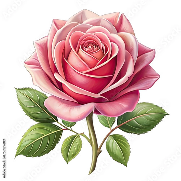 Obraz pink rose isolated on white background