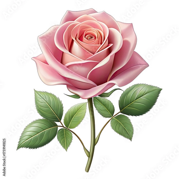 Obraz pink rose isolated on white background