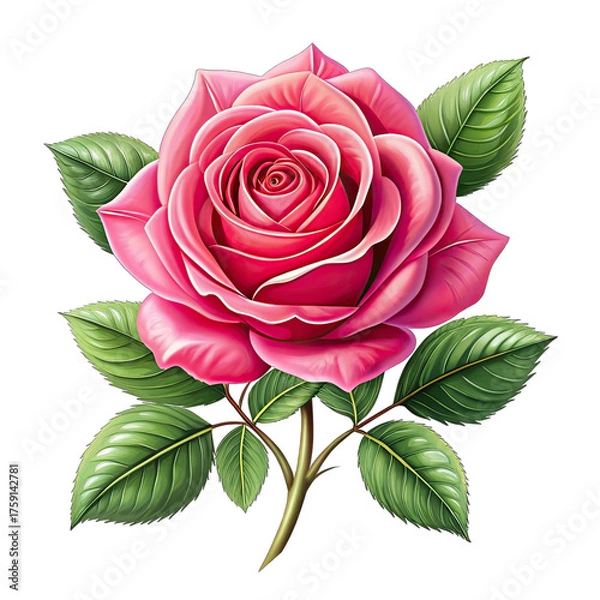 Obraz pink rose isolated on white background