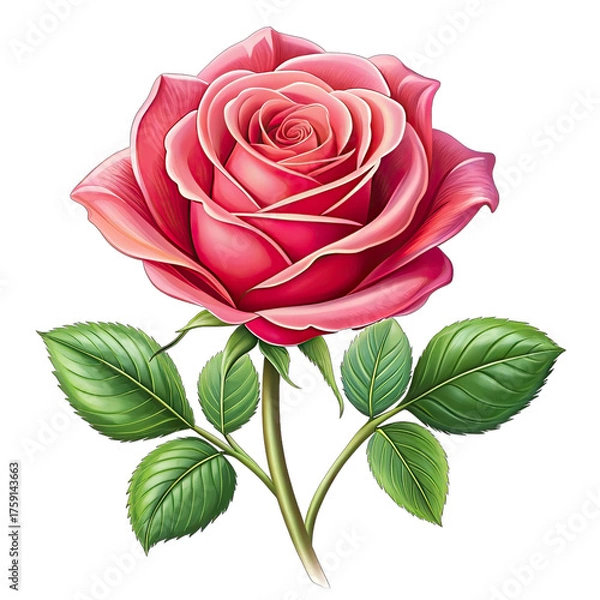 Obraz pink rose isolated on white background