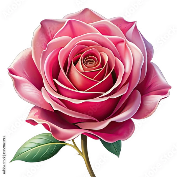 Obraz pink rose isolated on white background