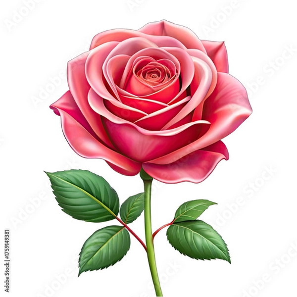 Obraz pink rose isolated on white background