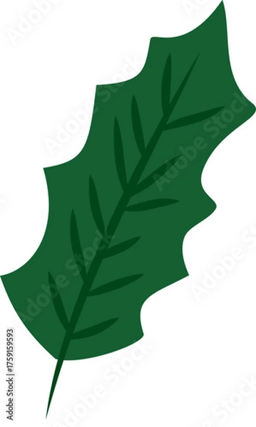 Obraz Vibrant Green Leaf Isolated on White Background