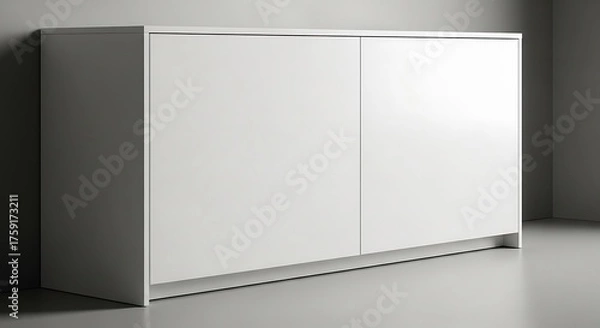 Obraz Contemporary white storage unit minimalist interior design statement