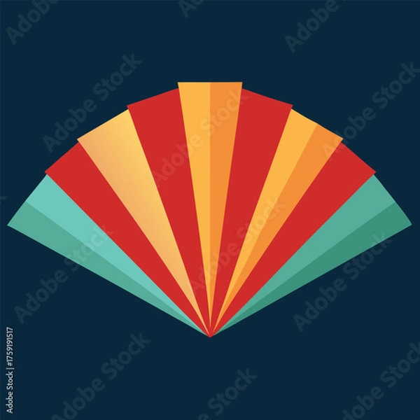 Obraz four colorful paper fans arranged for festive deco (2).eps