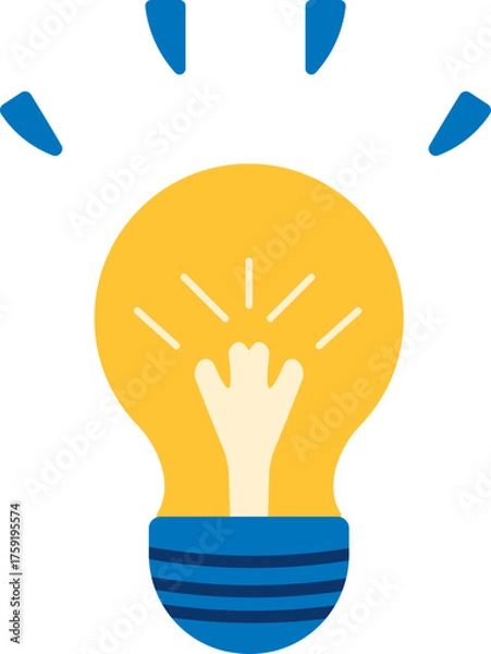Obraz Illustration of a bright yellow light bulb symbolizing innovation, creativity, inspiration, and new ideas for business or educational concepts.