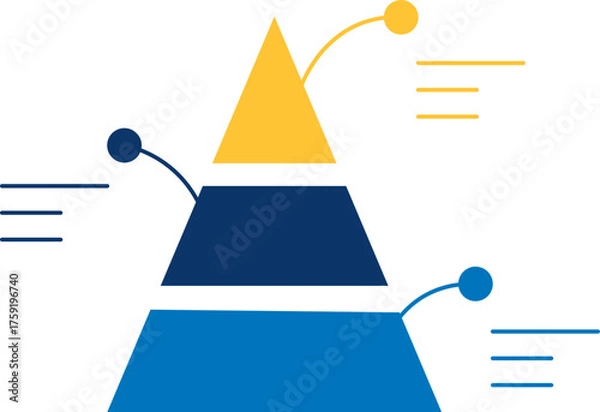 Obraz Three level business pyramid infographic diagram