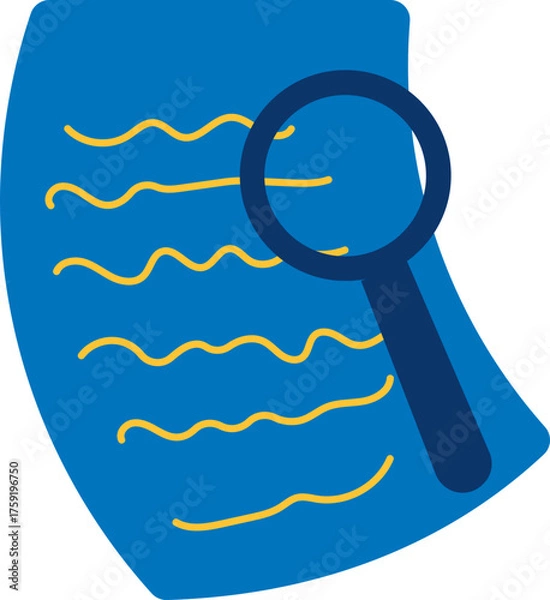 Obraz Document with magnifying glass analysis icon