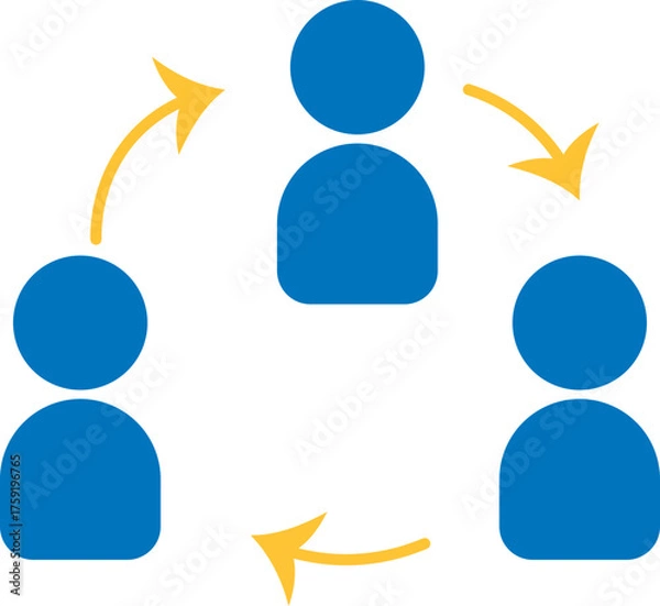 Obraz Teamwork and communication cycle icon