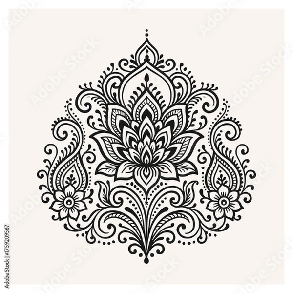 Obraz Hand drawing vector mandala henna art