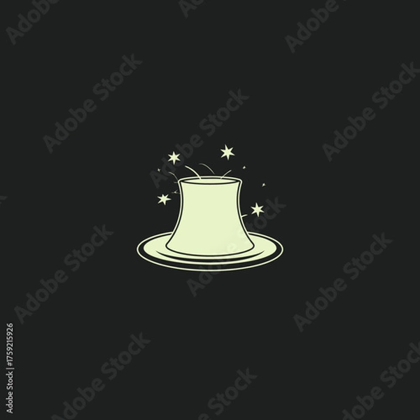 Obraz Magicians hat with sparkling elements on dark background vector illustration