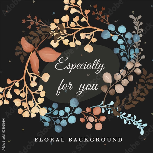 Fototapeta watercolor floral template for background