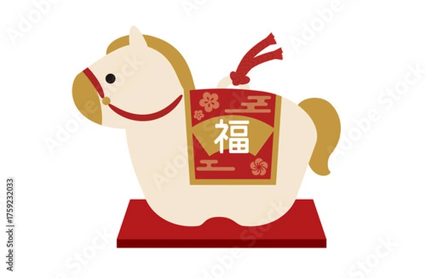 Obraz 午の土鈴　干支の置物