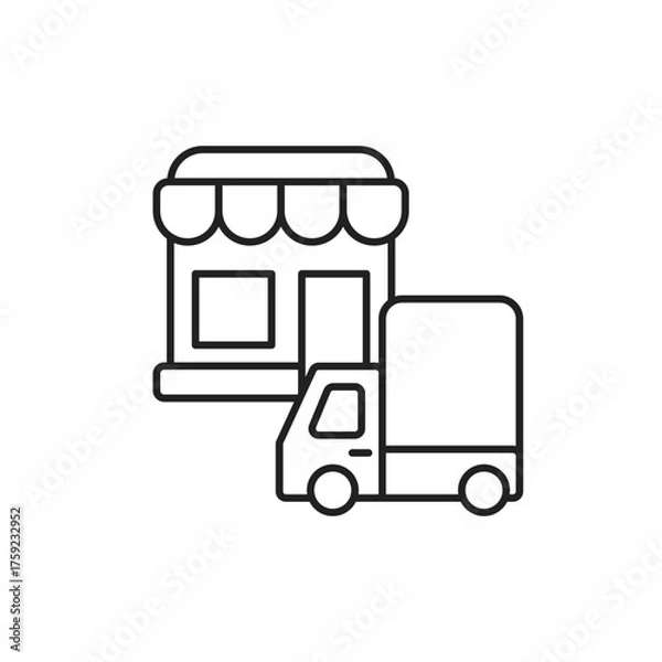 Obraz Delivery Icon, Storefront Shipping Presentation Asset.