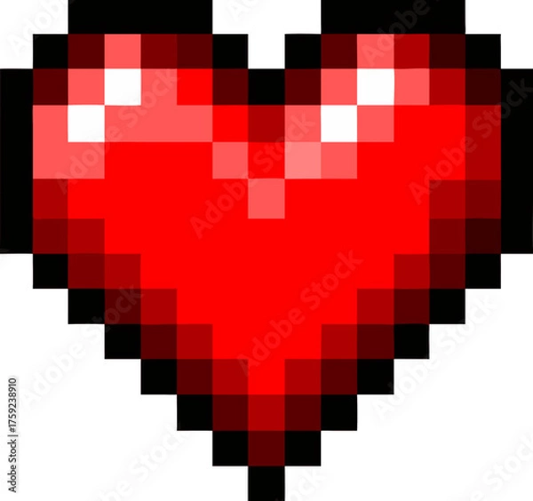 Obraz pixel heart pixel art