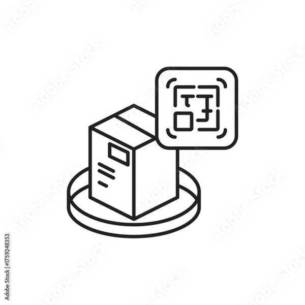 Obraz Barcode Icon, Tracking Package UI for SaaS Dashboard.